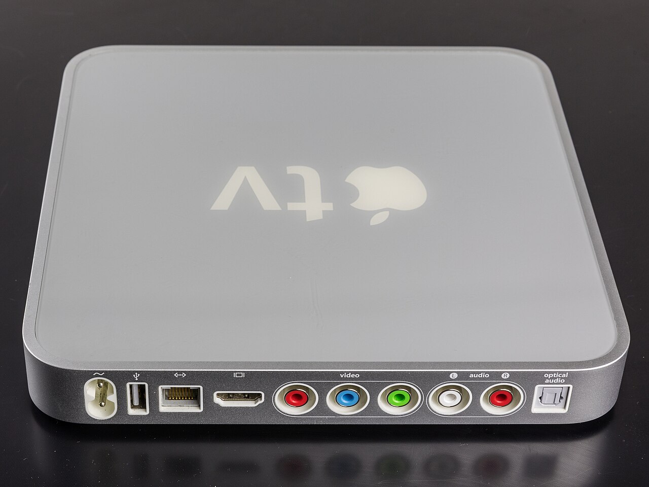Ilustrasi evolusi perangkat Apple TV dari generasi awal hingga kini